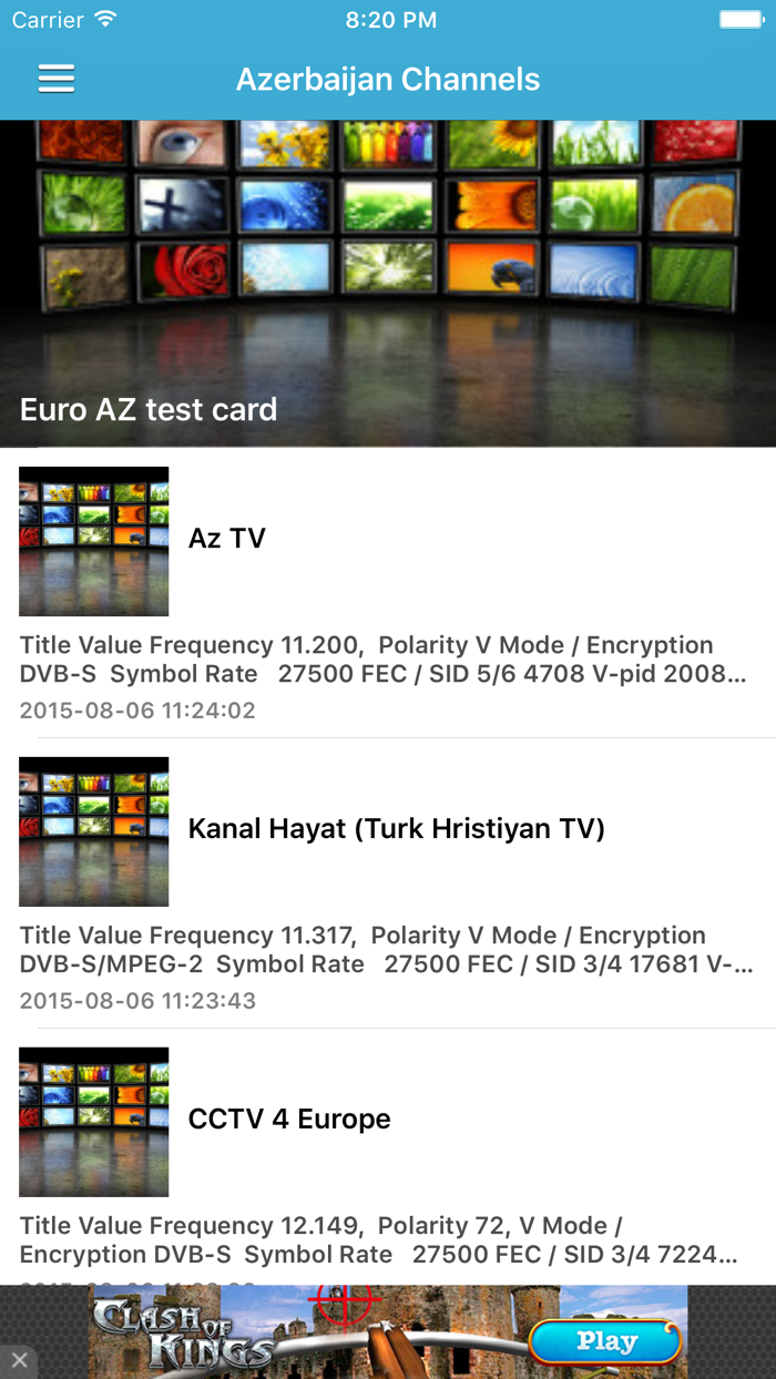 Azerbaijan TV Channels Sat Info