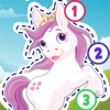 Kids Ponies Puzzle Teach me Tracing & Counting - Learn about pink ponies, cute fairies and princesses