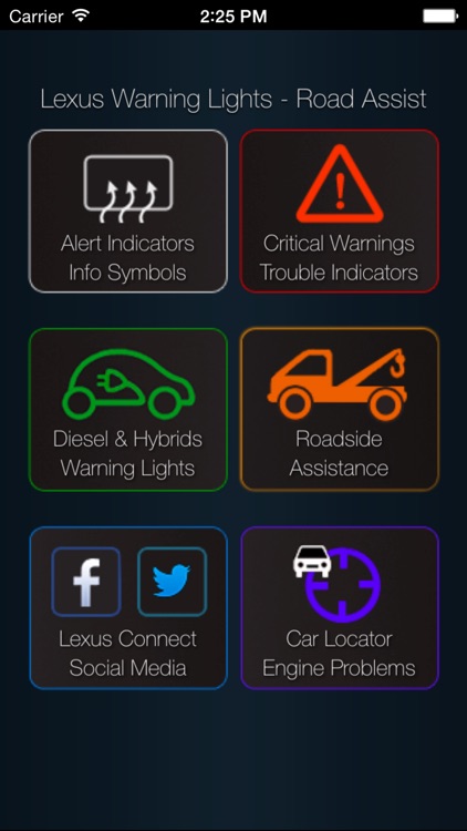 App for Lexus with Lexus Warning Lights