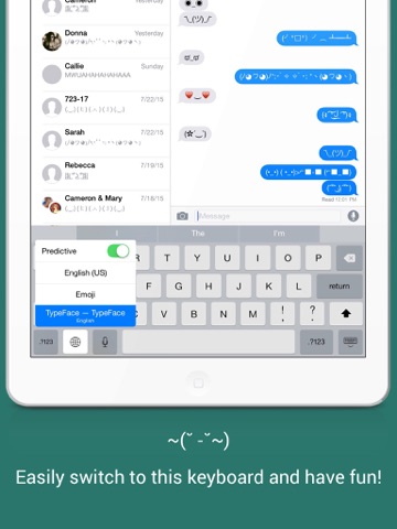 TypeFace - Emoticons & ASCII Face Keyboard — Utilities for iPhone ...