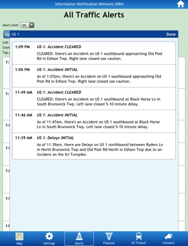 【图】KMM’s Traffic Alert App for NJ(截图3) 【图】KMM’s Traffic Alert App for NJ(截图3)