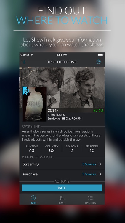 ShowTrack - Find, manage and track TV shows