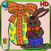 Livre de coloriages pour les fêtes de Pâques - Dessins de lapins, oeufs et poules à colorier