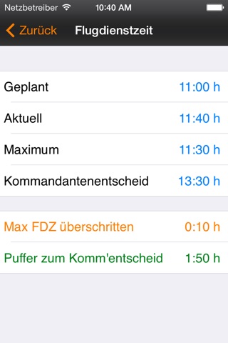 FTL Calc - EU OPS Flight Time Limit Calculator screenshot 2