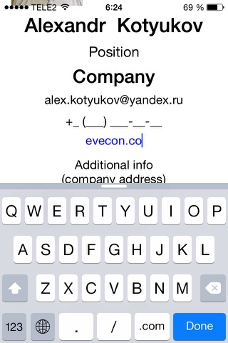 BizCardApp screenshot 2