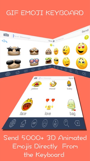 GIF Emoji Keyboard PRO -  New 5000 + Animated 3D Emoticons K(圖1)-速報App