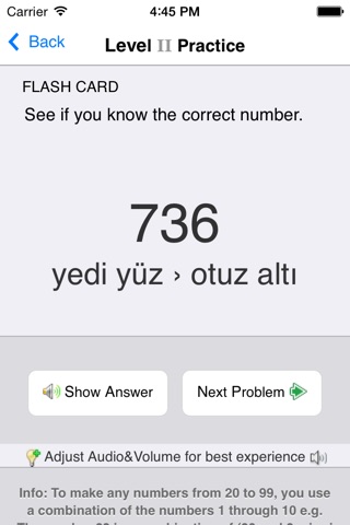 Turkish Numbers, Fast! (for trips to Turkey) screenshot 4