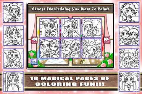 Princess Wedding Dress Coloring - Magical Makeover Book screenshot 2
