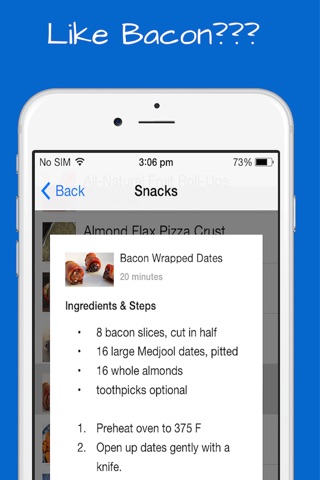 Paleo Snacks Recipes - Breakfast, Lunch and Appetizers with quick, easy and simple meals. screenshot 3