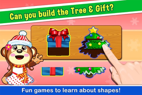 A Christmas Educational Preschool Game for Kindergarten & Toddler - children education learning monkey puzzle for kids screenshot 2
