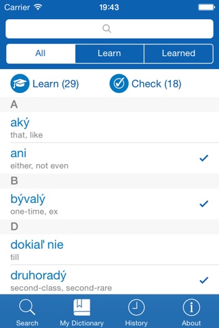 Slovakian <> English Dictionary + Vocabulary trainer screenshot 3