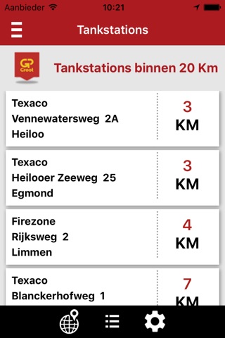 GP Groot tanklocatie app screenshot 3