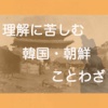理解に苦しむ韓国・朝鮮ことわざ