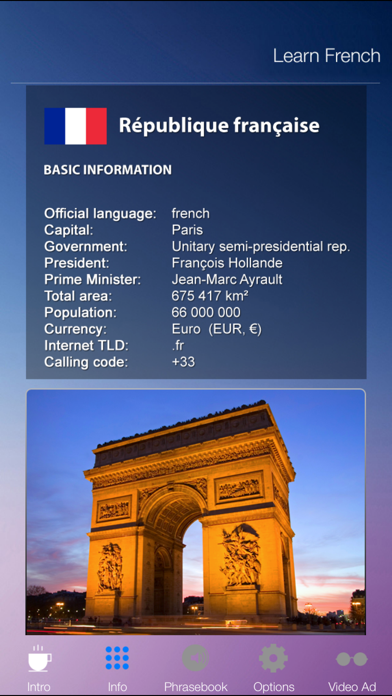 Learn FRENCH Fast and Easy - Learn to Speak French Language Audio Phrasebook and Dictionary App for Beginners Screenshot 1