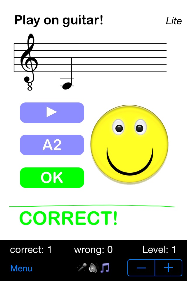 Guitar Score Trainer - Lite - Learn Notes With Your Real Guitar screenshot 2