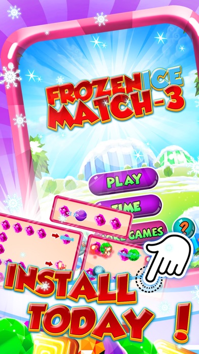 FROZEN ICE MATCH-3 - FUN CANDY QUEEN CINDERELLA PUZZLE SA-GA FOR FREE-FALL C.RUSH 1.2 IOS