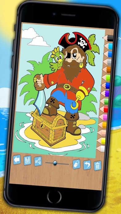 How to cancel & delete Paint and color pirates - Educational pirates coloring game for kids aged 1 to 6 years from iphone & ipad 1