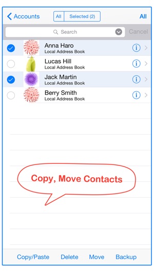 Move Contact: Contacts to Group