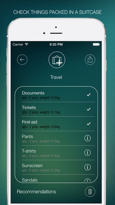 Pack It - The list of required documents and things to the trip Screenshot 2