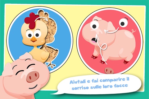 Free Play with Farm Animals Cartoon Jigsaw Game for toddlers and preschoolers screenshot 2