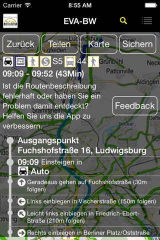 EVA-BW - Verkehrsauskunft screenshot 3