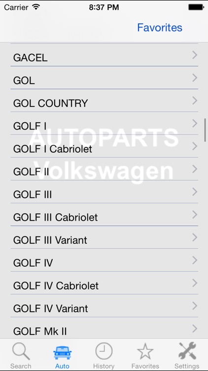 Autoparts for Volkswagen VW