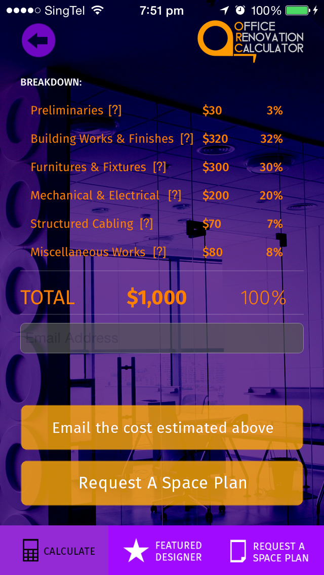 Office Renovation Calculator