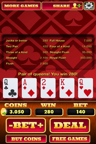 Poker Jacks or Better - FREE Premium Casino Game screenshot 3