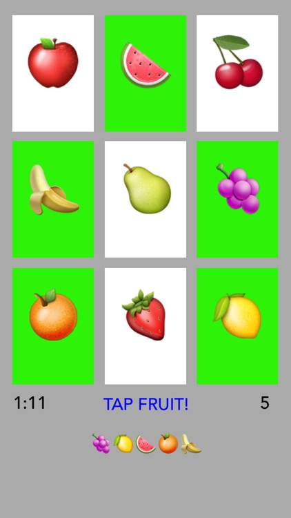 Emoji Fruit Memory - Apples, Strawberries, Lemons and More