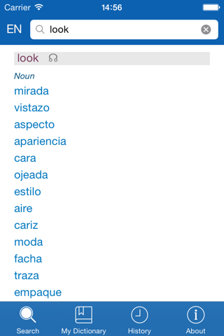 Spanish−English dictionary screenshot 2