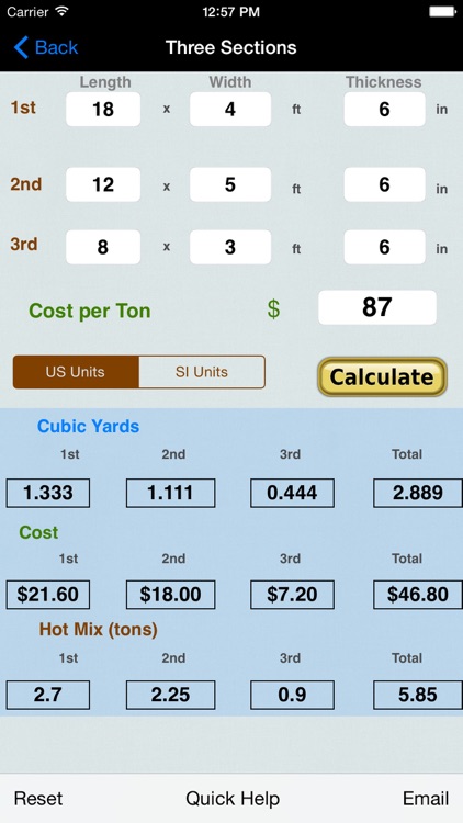 Construction Calcs: Asphalt & Concrete & Drywall & Roofing