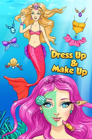 Mermaid Ava Hair Care, Make Up Salon and Dress Up - Kids Game screenshot 2