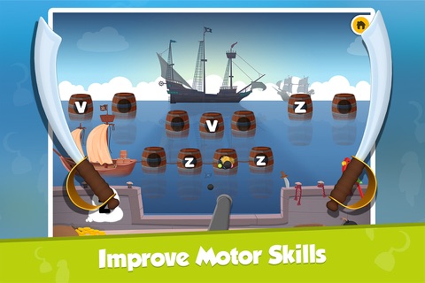 Pirate Wars : Recognizing Lowercase Letters Activity for Preschool & Kindergarten Kids! FREE screenshot 4