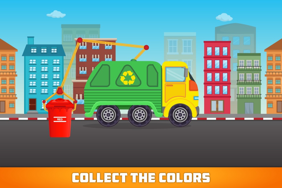 Colors Garbage Truck Free - an alphabet fun game for preschool kids learning colors and love Trucks and Things That Go screenshot 3