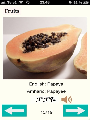 Amharic Words for Food Audio screenshot 3