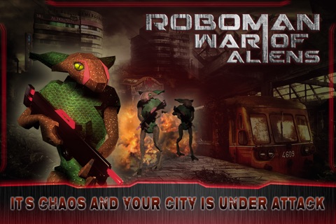 ROBOMAN War of Aliens - 3D Steel Robot Machines Fight Adventure game Simulation in City Battlefield screenshot 2