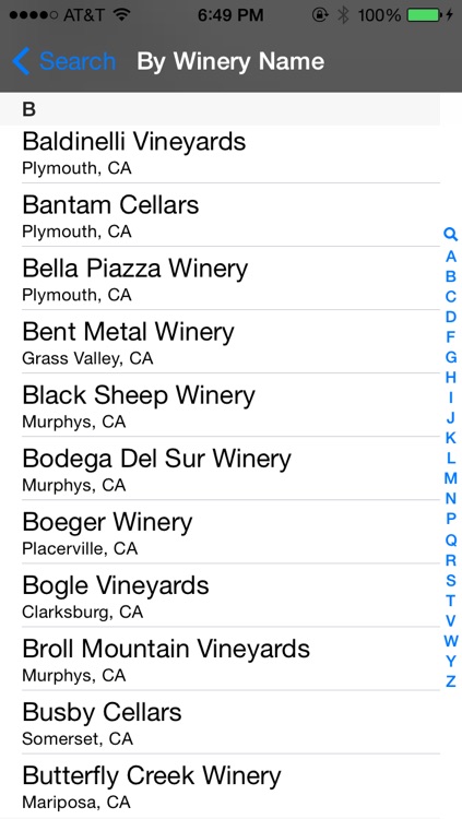 Sierra Foothills Winery Finder