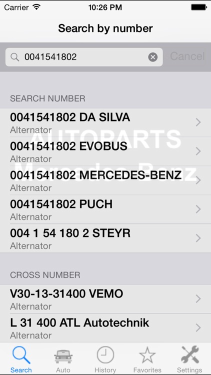 Autoparts for Mercedes-Benz