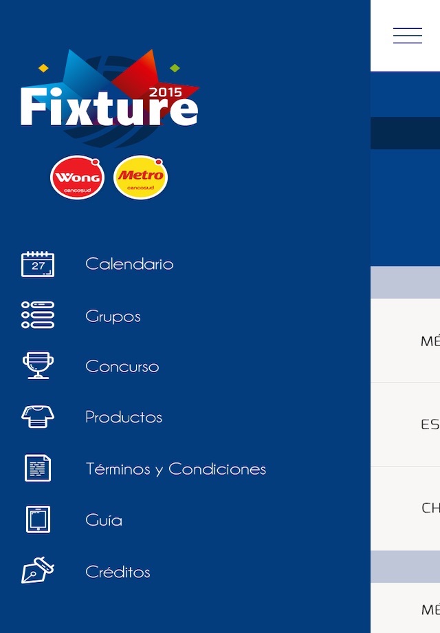 Fixture Wong y Metro screenshot 2