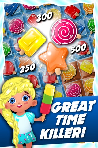 Frozen Ice-cream Puzzle - match-3 candy game for soda mania'cs gratis screenshot 4
