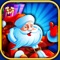 Meet Santa in endless side running game with jumping on buildings with obstacles