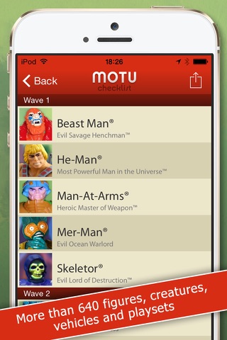 MOTU Checklist screenshot 3