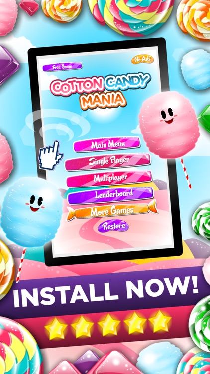 ``A Cotton Candy Mania`` - Blast Of ZigZag Puzzle Games For Pets And Kids HD FREE screenshot-4