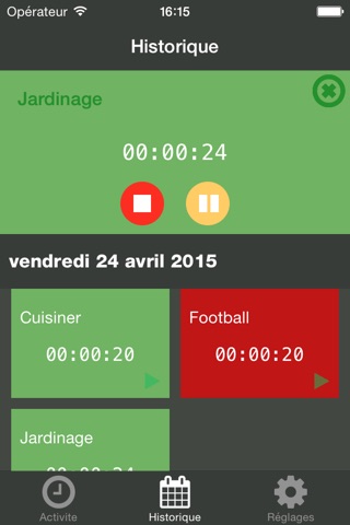 TagTivity pour Apple Watch screenshot 2