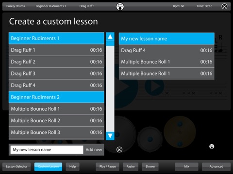 Learn Drum Skills - Practice Tab Flames Strokes Fills Rudiments Paradiddles Lessons with Metronome Teaching screenshot 4