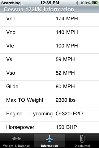 C172K Weight and Balance Calculator screenshot 3