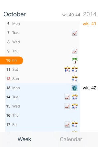 Week calendar, simple and elegant emoji calendar screenshot 2