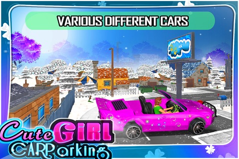 Cute Girl Car Parking ( 3d Driving Game ) screenshot 2