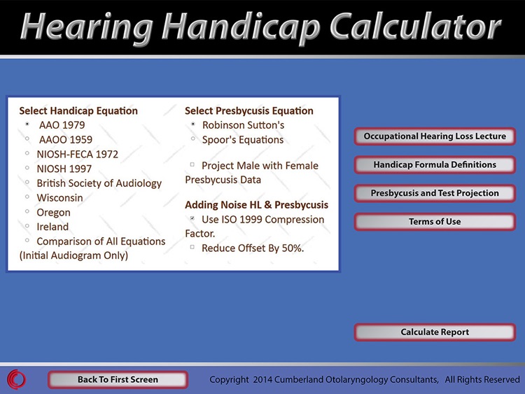 Hearing Handicap Calculator
