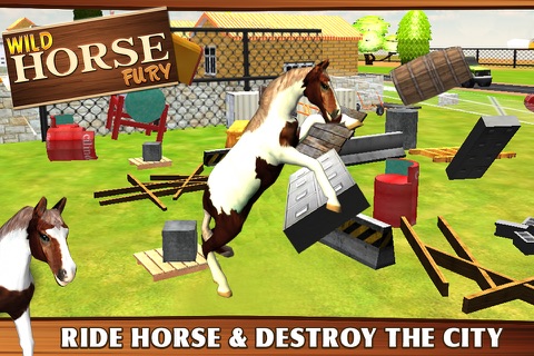 Wild Horse Fury 3D - Real Crazy Animal Rampage Game to Ride & Destroy the City screenshot 2